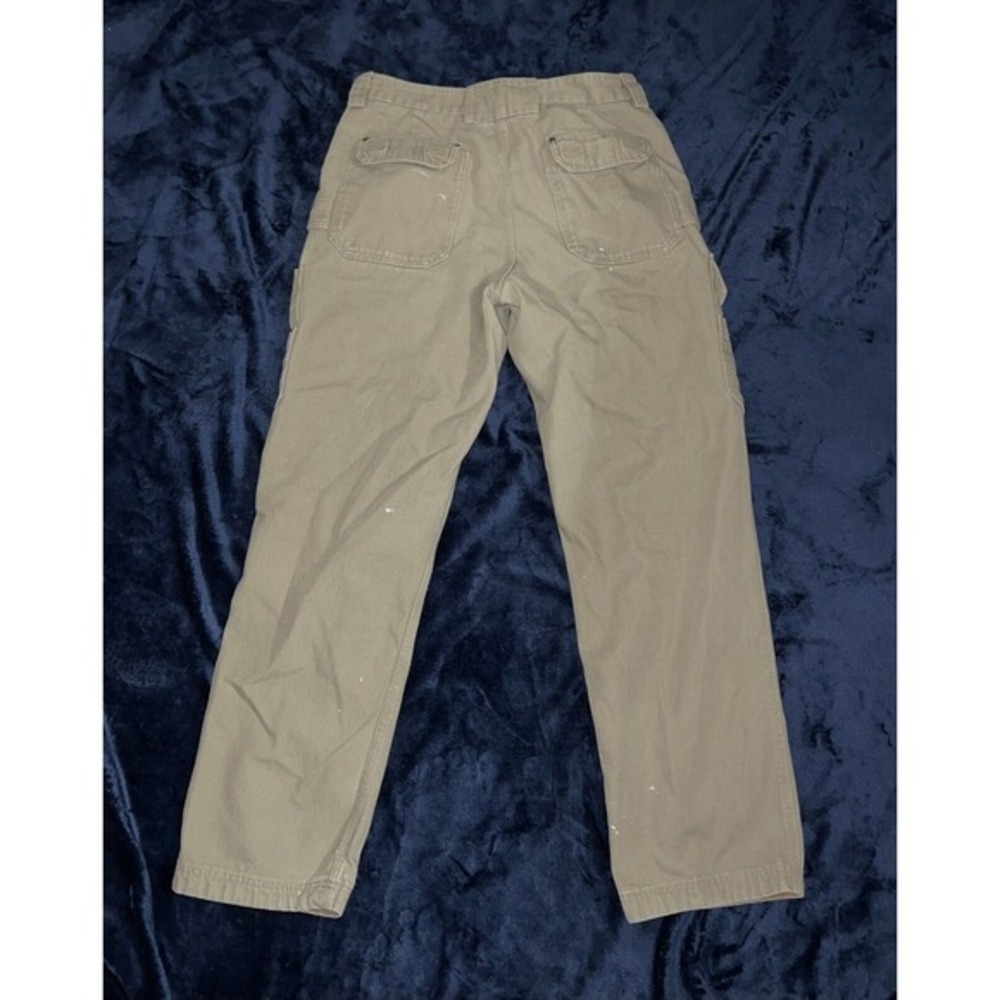 Duluth Trading Pants Mens 37x34 Beige Khaki Cargo Thick Canvas Pockets Workwear - Picture 9 of 10